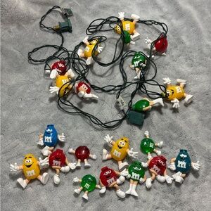 Vintage M&Ms MM Happy Lights String Set And Replacements Christmas Or Camp Light